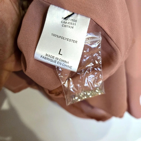 CHASER Blush Pink Beaded Star Flare Sleeves Open Back Mini Dress Size L NWT - Picture 8 of 11